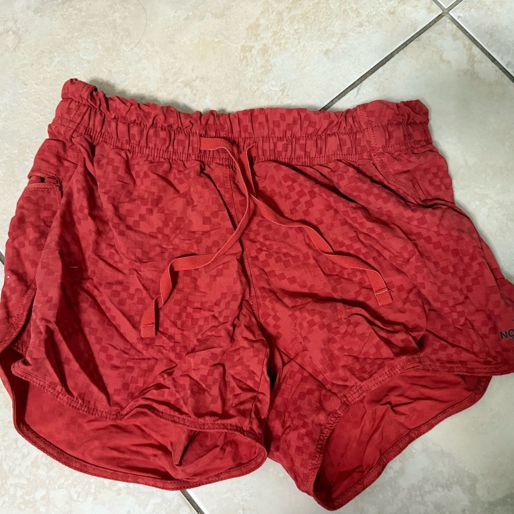 The North Face Red Athletic Shorts with Elastic Waistband